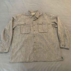 Magellan Outdoors Shirt Mens Large Gray Angler Fit Fishing Long Sleeve